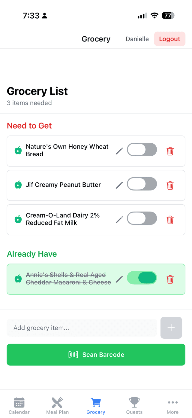 Grocery List